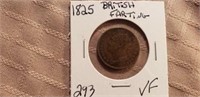 1825 Farthing British King George IV VF