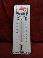 Mobil oil thermometer sign. Mobil Oil.