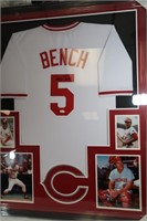 Johnny Bench Frame/Signed Jersey-JSA Cert&Pictures