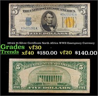 1934A $5 Silver Certificate North Africa WWII Emer