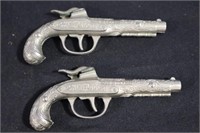 2 Hubley Flintlock Midget toy pistols