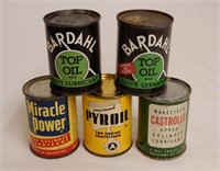 LOT OF 5 TOP OIL 4 OZ. CANS