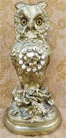 19C BRASS FIGURAL OWL CLOCK BY HOWARD & CO NY