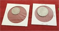 1970 USD 25 cent coin and 1966 USD 10 cent coin