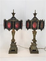 GOTHIC REVIVAL STYLE LAMPS PIERCED METAL MCM