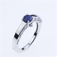 Size 7 Sapphire Sterling Silver Ring
