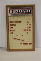 Bud Light menu board