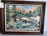 Oil Painting of Powder River on Canvas by Gaither