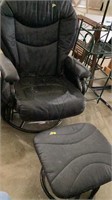 Metal framed rocking chair with rocking ottoman