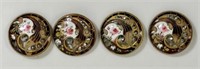 STUNNING ART NOUVEAU ENAMELLED BRASS BUTTONS