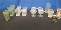 15-Piece Assorted Vintage Glass Cups