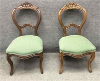 Pair of Antique Balloon Back Chairs