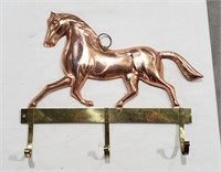 Brass and Copper Horse Wall Hanger