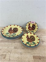 Style Eyes Rooster Pattern Ceramic Plates