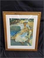 Pencil signed print in ornate gilt frame