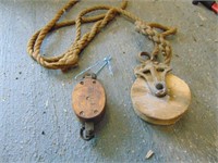 2- Wooden Pulleys