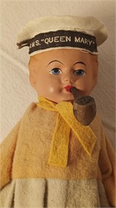9” Old R.M.S. Queen Mary Sailor Doll.