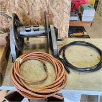 50' Rubber Air Hose, garden hose reel