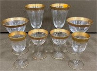 Lot of Gold Rimmed Stemware