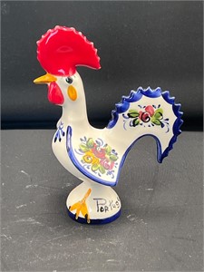 Rooster Figurine Portugal Ceramic Hand Painted