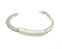 Sterling Silver Engravable ID Bar Fancy Bracelet