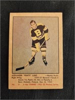1951-52 Parkhurst NHL Alexander Lund Card #31