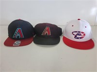3 AZ Diamondbacks Hats
