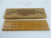 Antique Horn Brand Cribbage Board in Original Box