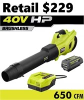 RYOBI 40V HP Brushless Whisper Series Leaf Blower