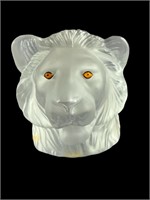 A Saint Louis France Crystal Lion Paperweight