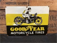 Rare Original GoodYear Motorcycle Tires Enamel