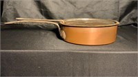 Antique Large Copper & Iron Skillet with Cover