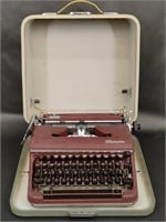 Vintage Olympia Burgundy TypeWriter