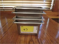Lot - (4) Stainless Steel inserts 7" x 4" x 4"