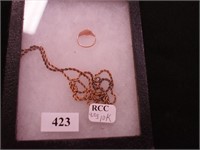 Marked 10K rope chain and small baby ring,