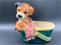 Royal Copley Porcelain Puppy Dog Planter
