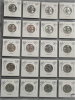 (20) 1960 UNC Washington 90% Silver Quarters.