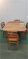 Vintage Duncan Phyfe drop leaf table and 4