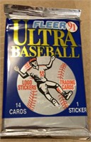 1991 Unopened Fleer Ultra Baseball Cards Pack