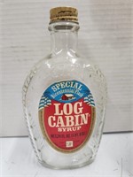 Vintage Log Cabin Glass Bottle