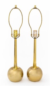 Pair Mid-Century Style Laurel Brass Table Lamp
