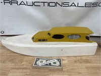 Vintage balsa wood toy boat measures