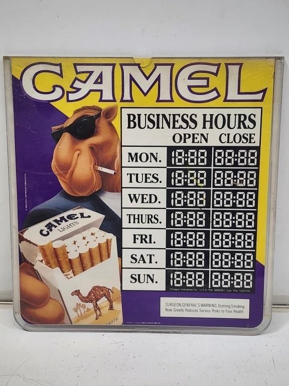 1994 Camel Cigarretes Store Hours Sign
