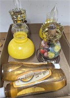 TRAY- OIL LAMPS, CONVERTED LAMPS