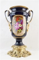 Sevres porcelain cobalt vase - 13"