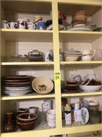 4 Shelves of Dishes and Miscellaneous