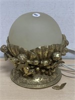 Globe Lamp With Cherub Decor (wing Needs Repair)