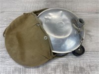 VINTAGE ALUMINUM CANTEEN W CARRY POUCH
