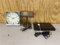 Dell Lap Top Computer, Clock, Desk Lamp