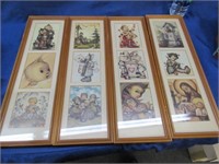 4 framed 1966 jan-dec hummel prints